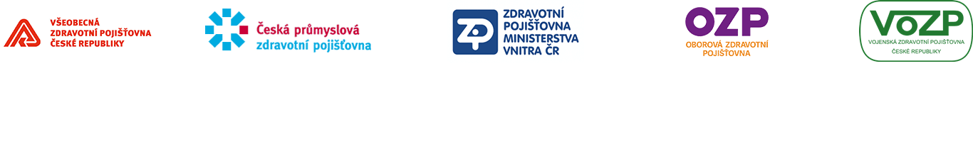 Smluvní zdravotní pojišťovny: VZP, VoZP, ČPZP, OZP, ZPMV, RBP